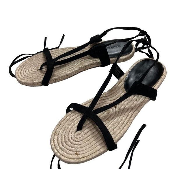 Banana Republic Leather Gladiator Style Espadrille Flat Sandals Women’s Size 7.5 - Picture 6 of 6